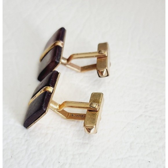 Vintage Swank Cufflinks Shirt Studs 1/20 of 12k GF Formal Mother of Pearl MOP - Picture 2 of 8